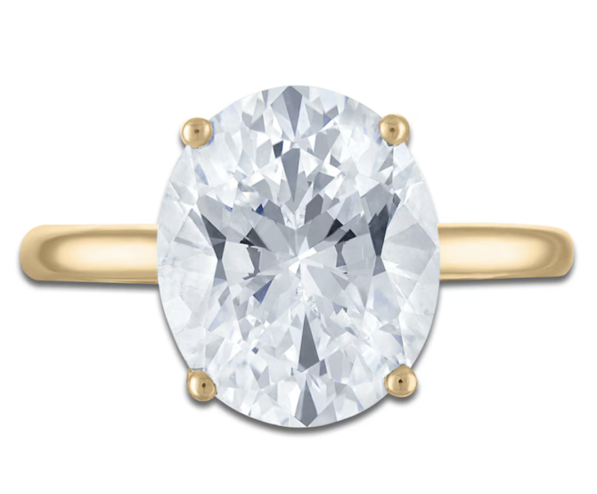 3 Carat Oval-Cut Lab-Created Diamond Engagement Ring in 18K Yellow Gold | SimplyIn Diamonds - Image 3